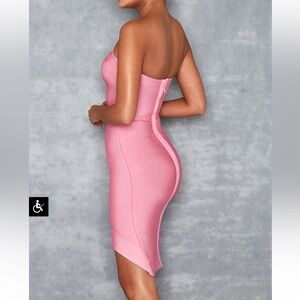Elegant bandage Pink Sleeveless Dress